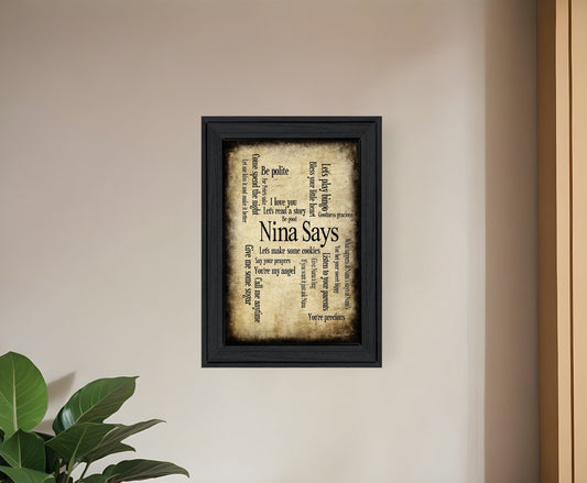 Nina Says 2 Black Framed Print Wall Art - Homeroots
