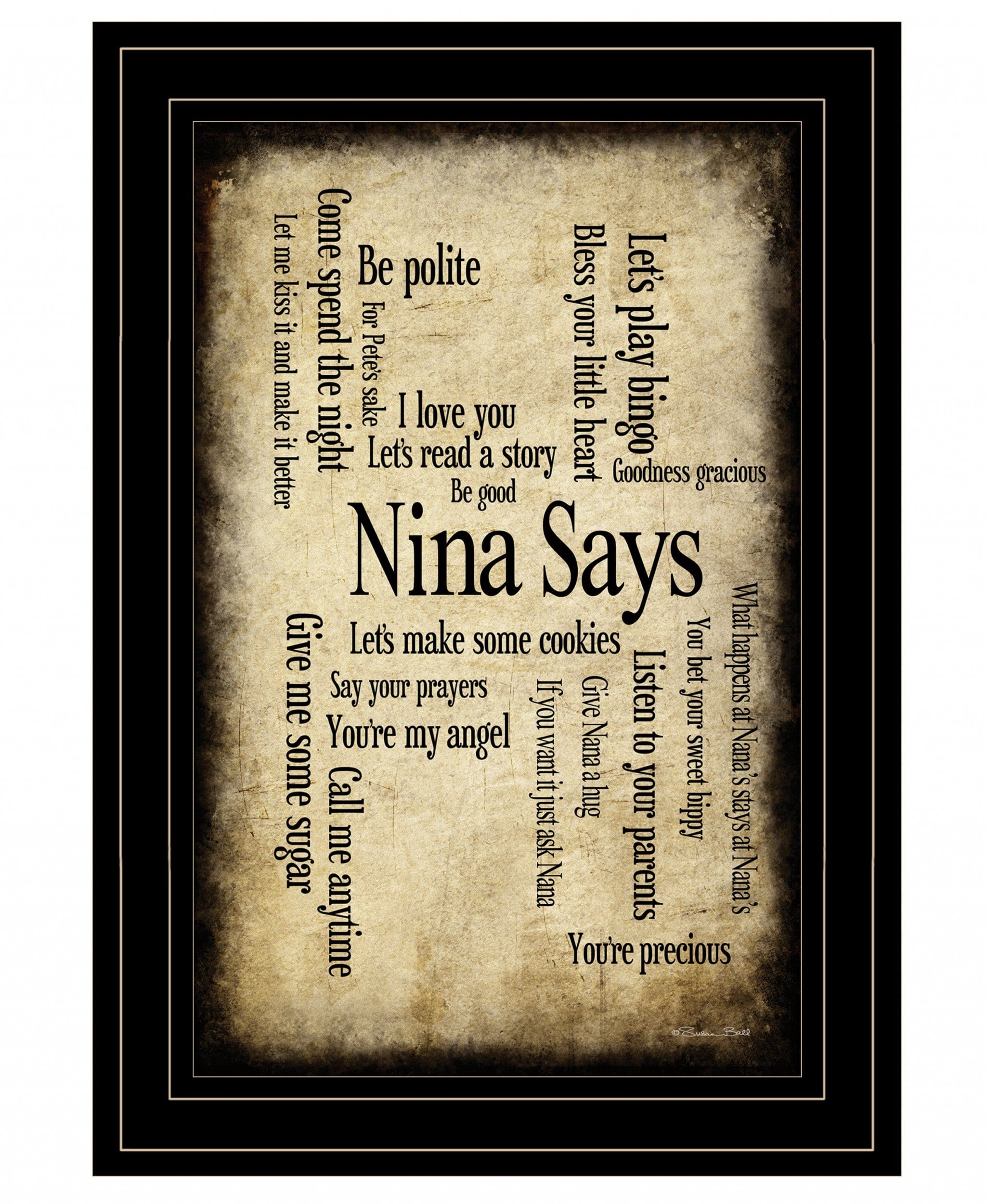 Nina Says 3 Black Framed Print Wall Art - Homeroots
