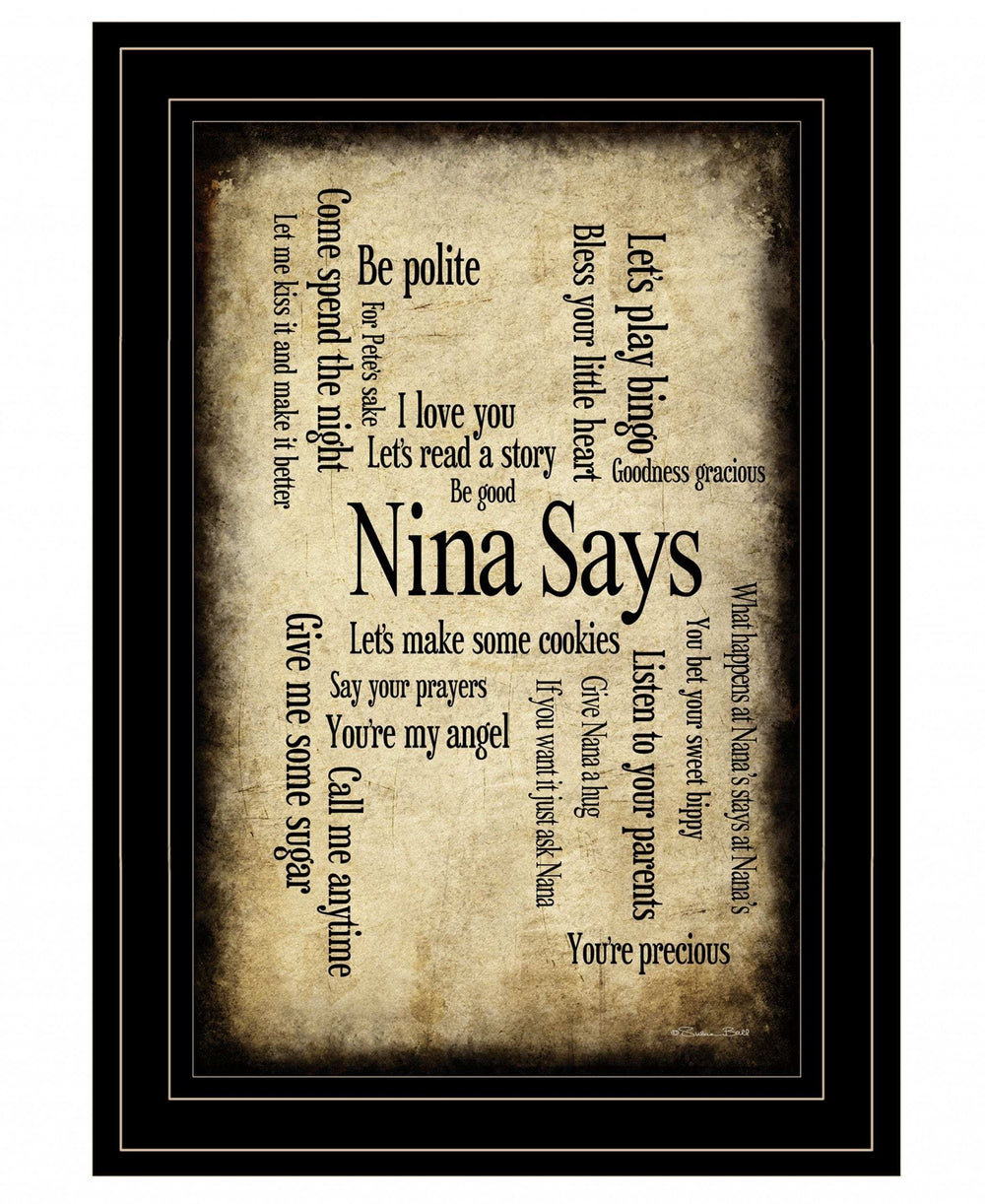 Nina Says 3 Black Framed Print Wall Art - Homeroots - Flyclothing LLC