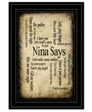 Nina Says 3 Black Framed Print Wall Art - Homeroots