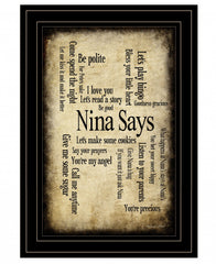 Nina Says 3 Black Framed Print Wall Art - Homeroots