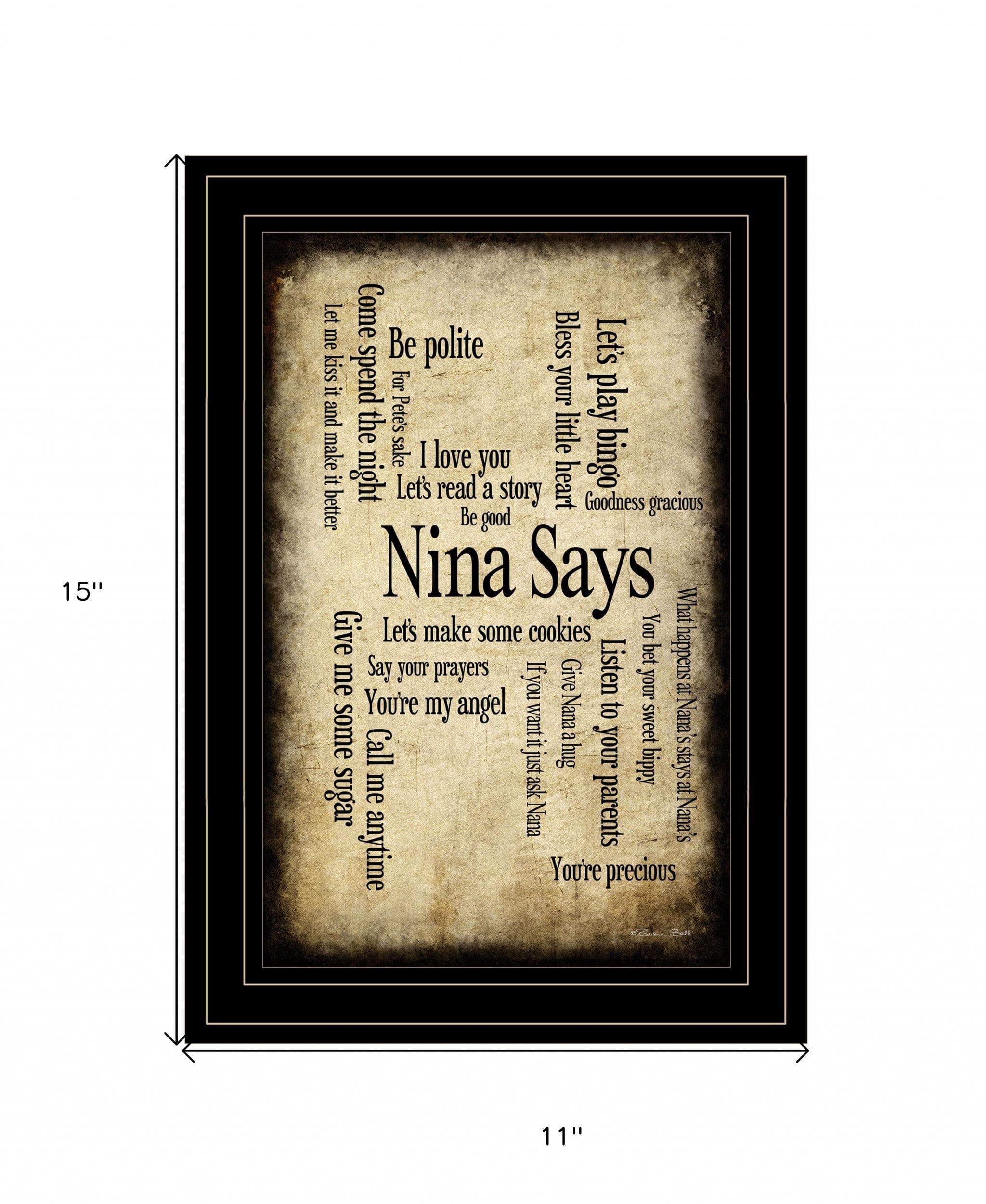 Nina Says 3 Black Framed Print Wall Art - Homeroots