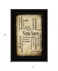 Nina Says 3 Black Framed Print Wall Art - Homeroots