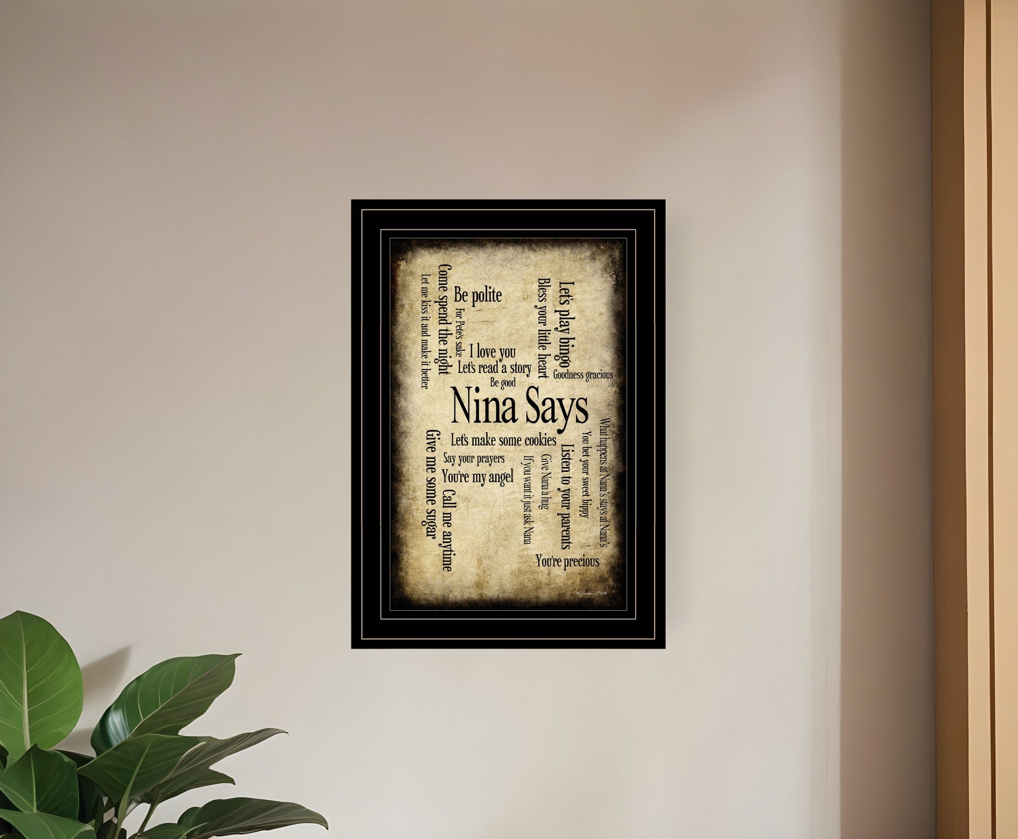 Nina Says 3 Black Framed Print Wall Art - Homeroots
