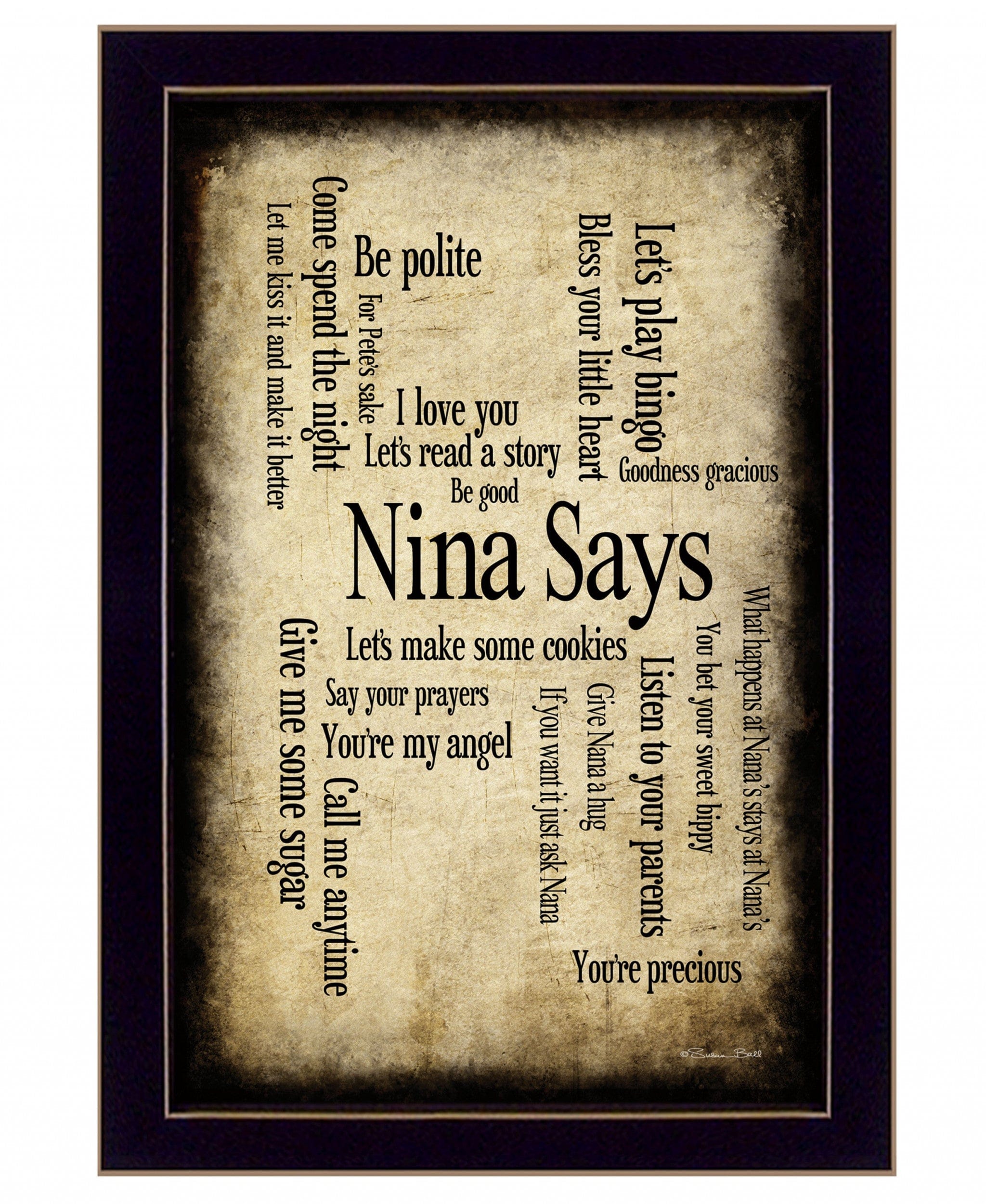 Nina Says 4 Black Framed Print Wall Art - Homeroots