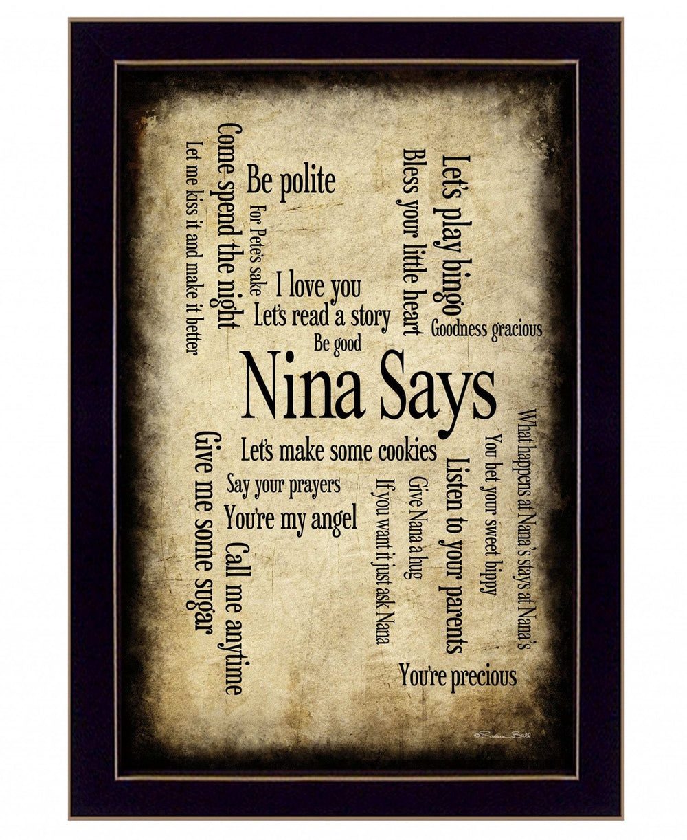 Nina Says 4 Black Framed Print Wall Art - Homeroots - Flyclothing LLC
