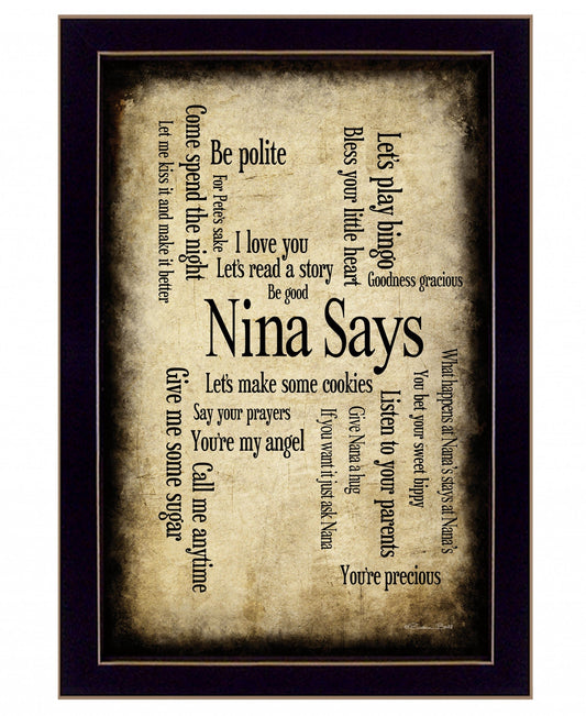 Nina Says 4 Black Framed Print Wall Art - Homeroots