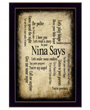 Nina Says 4 Black Framed Print Wall Art - Homeroots