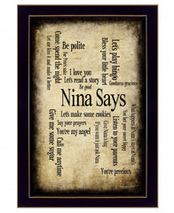 Nina Says 4 Black Framed Print Wall Art - Homeroots
