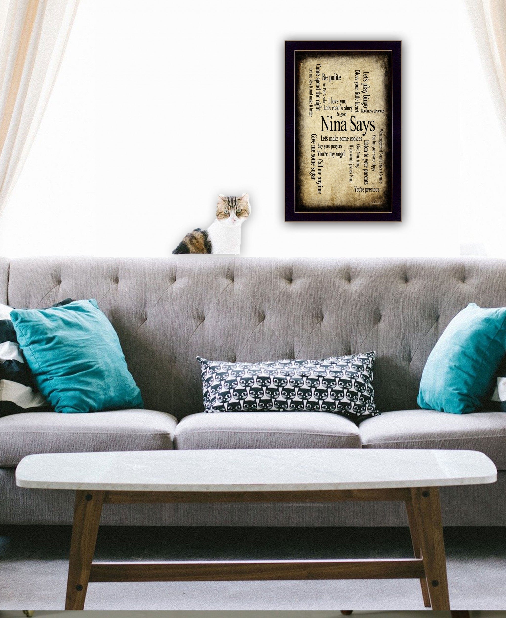 Nina Says 4 Black Framed Print Wall Art - Homeroots