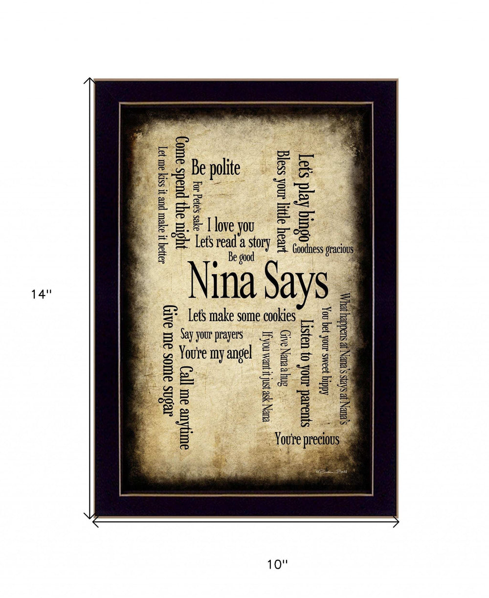 Nina Says 4 Black Framed Print Wall Art - Homeroots - Flyclothing LLC