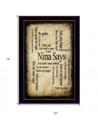 Nina Says 4 Black Framed Print Wall Art - Homeroots