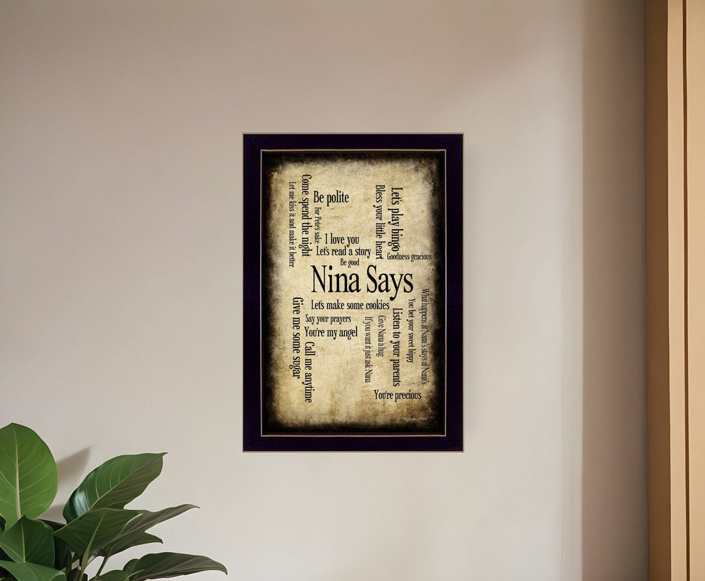 Nina Says 4 Black Framed Print Wall Art - Homeroots