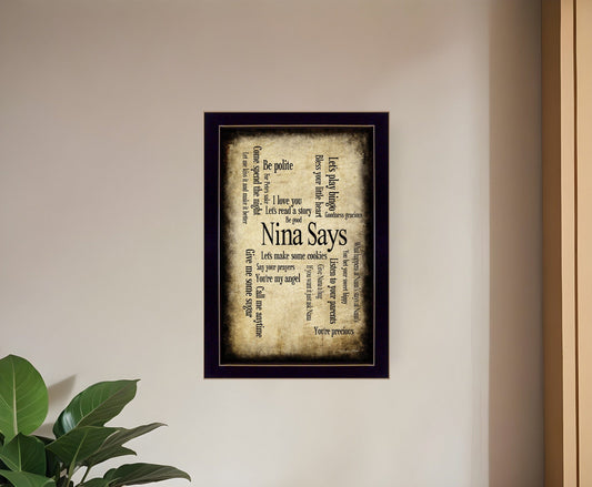 Nina Says 4 Black Framed Print Wall Art - Homeroots