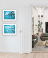 Set Of Two Beach Life 4 White Framed Print Wall Art - Homeroots - Flyclothing LLC