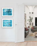 Set Of Two Beach Life 4 White Framed Print Wall Art - Homeroots