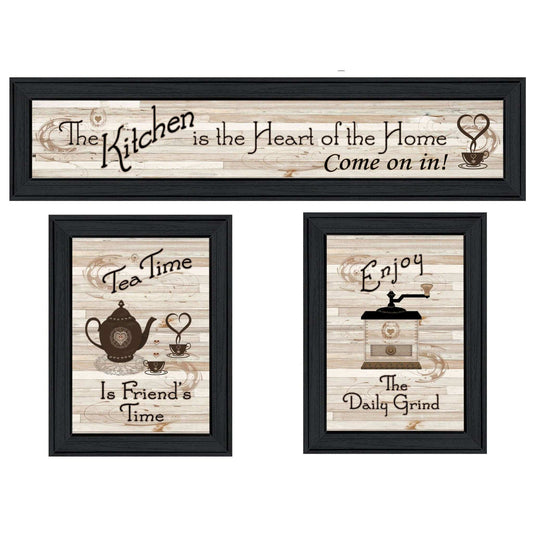 Set Of Three Kitchen Black Framed Prints Kitchen Wall Art - Homeroots - Flyclothing LLC