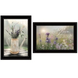 Set Of Two Bloom Where You are Planted 2 Black Framed Print Wall Art - Homeroots