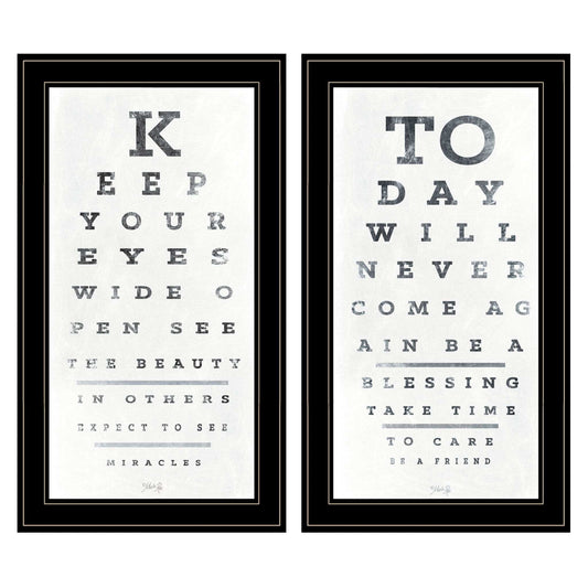 Set Of Two Eye Charts 1 Black Framed Print Wall Art - Homeroots - Flyclothing LLC