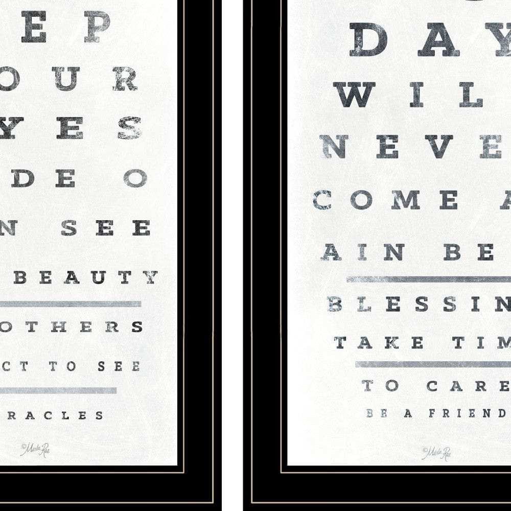 Set Of Two Eye Charts 1 Black Framed Print Wall Art - Homeroots - Flyclothing LLC