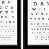 Set Of Two Eye Charts 1 Black Framed Print Wall Art - Homeroots