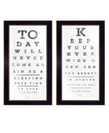 Set Of Two Eye Charts 2 Black Framed Print Wall Art - Homeroots - Flyclothing LLC