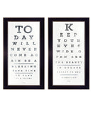 Set Of Two Eye Charts 2 Black Framed Print Wall Art - Homeroots