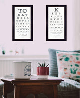 Set Of Two Eye Charts 2 Black Framed Print Wall Art - Homeroots - Flyclothing LLC