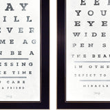 Set Of Two Eye Charts 2 Black Framed Print Wall Art - Homeroots