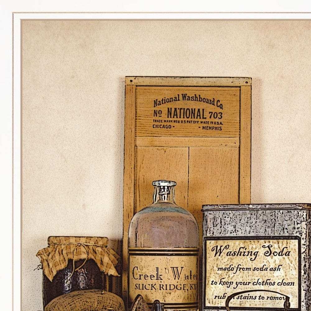 Set Of Two Creek Water Laundry White Framed Print Bathroom Wall Art - Homeroots - Flyclothing LLC