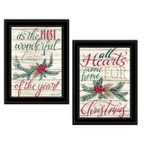 Set Of Two All Hearts Come Home for Christmas 2 Black Framed Print Wall Art - Homeroots - Flyclothing LLC
