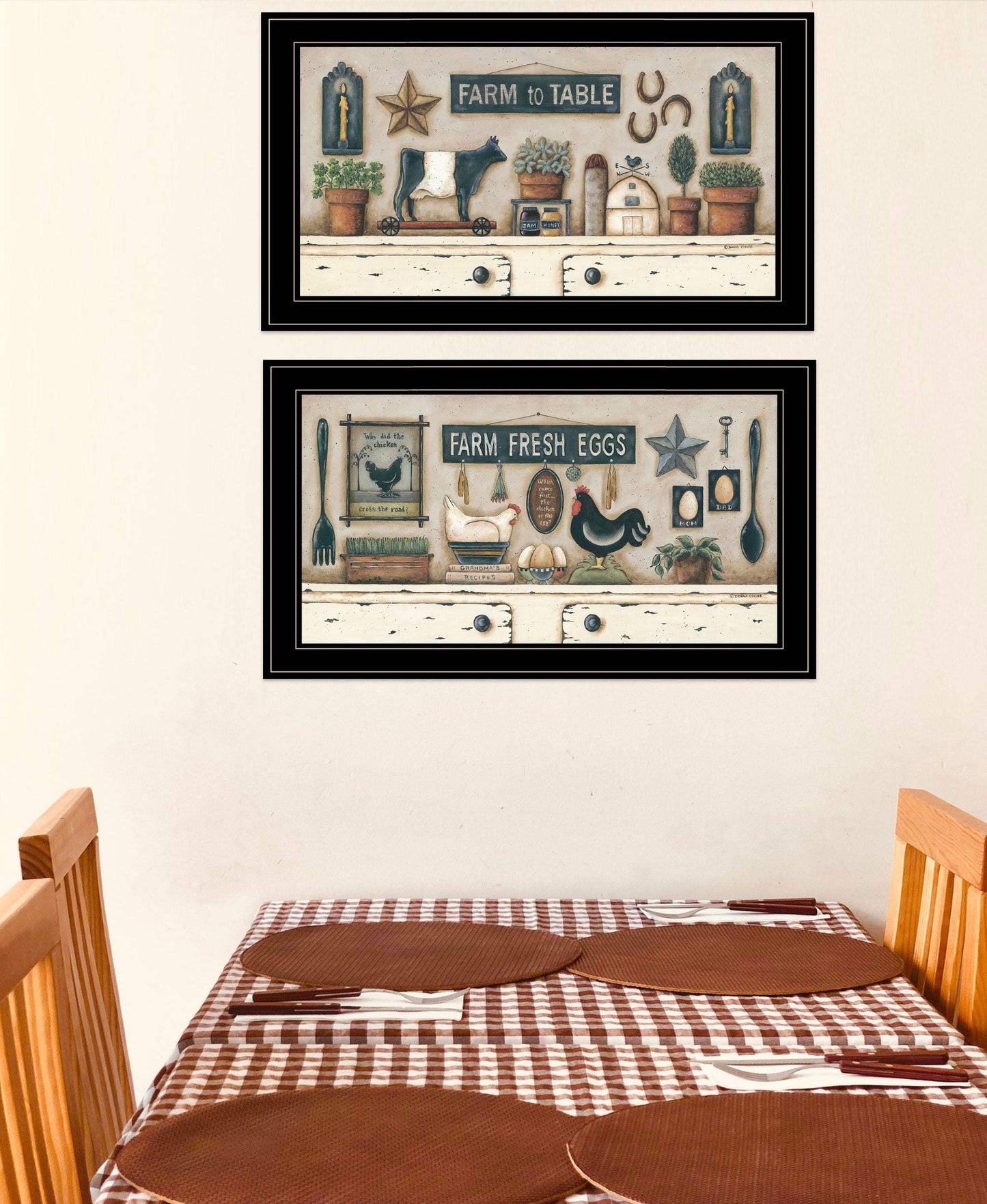 Set Of Two Farm Fresh 2 Black Framed Print Wall Art - Homeroots - Flyclothing LLC