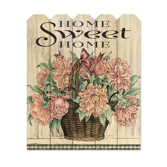 Home Sweet Home Peonies Unframed Print Wall Art - Homeroots - Flyclothing LLC