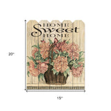 Home Sweet Home Peonies Unframed Print Wall Art - Homeroots - Flyclothing LLC