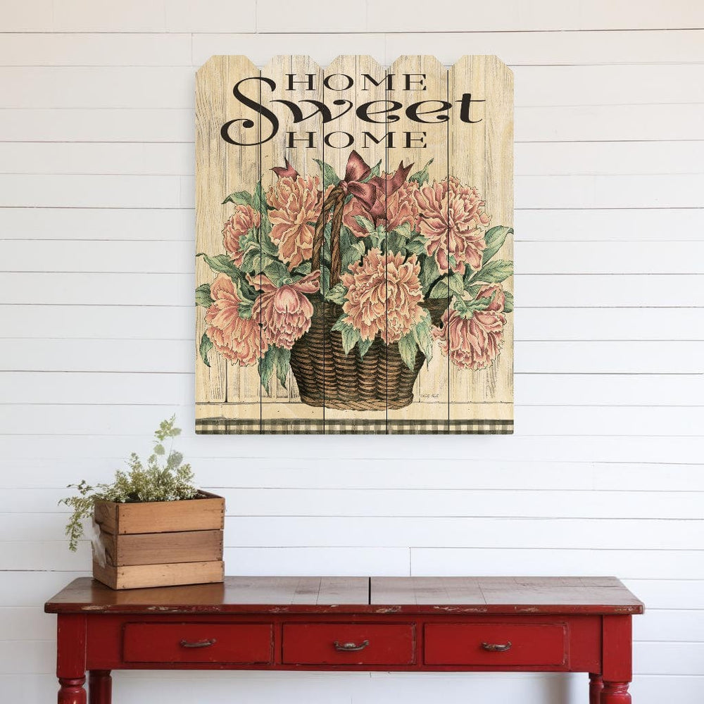 Home Sweet Home Peonies Unframed Print Wall Art - Homeroots