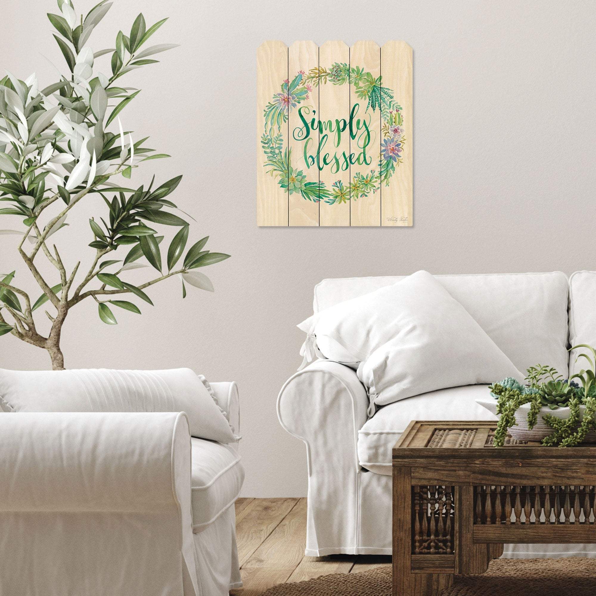 Simply Blessed Unframed Print Wall Art - Homeroots - Flyclothing LLC