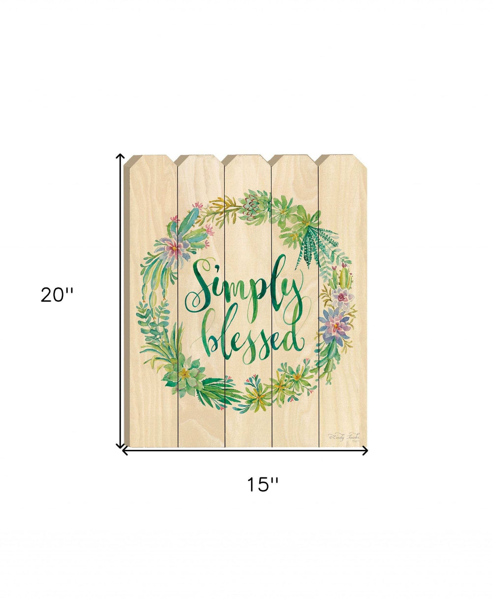 Simply Blessed Unframed Print Wall Art - Homeroots - Flyclothing LLC