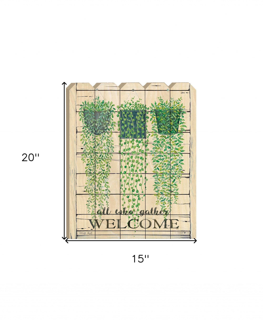 Ivy Welcome Unframed Print Wall Art - Homeroots - Flyclothing LLC
