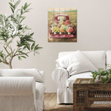 Pretty Red Truck Flowers for Sale Unframed Picket Fence Wall Art - Homeroots - Flyclothing LLC