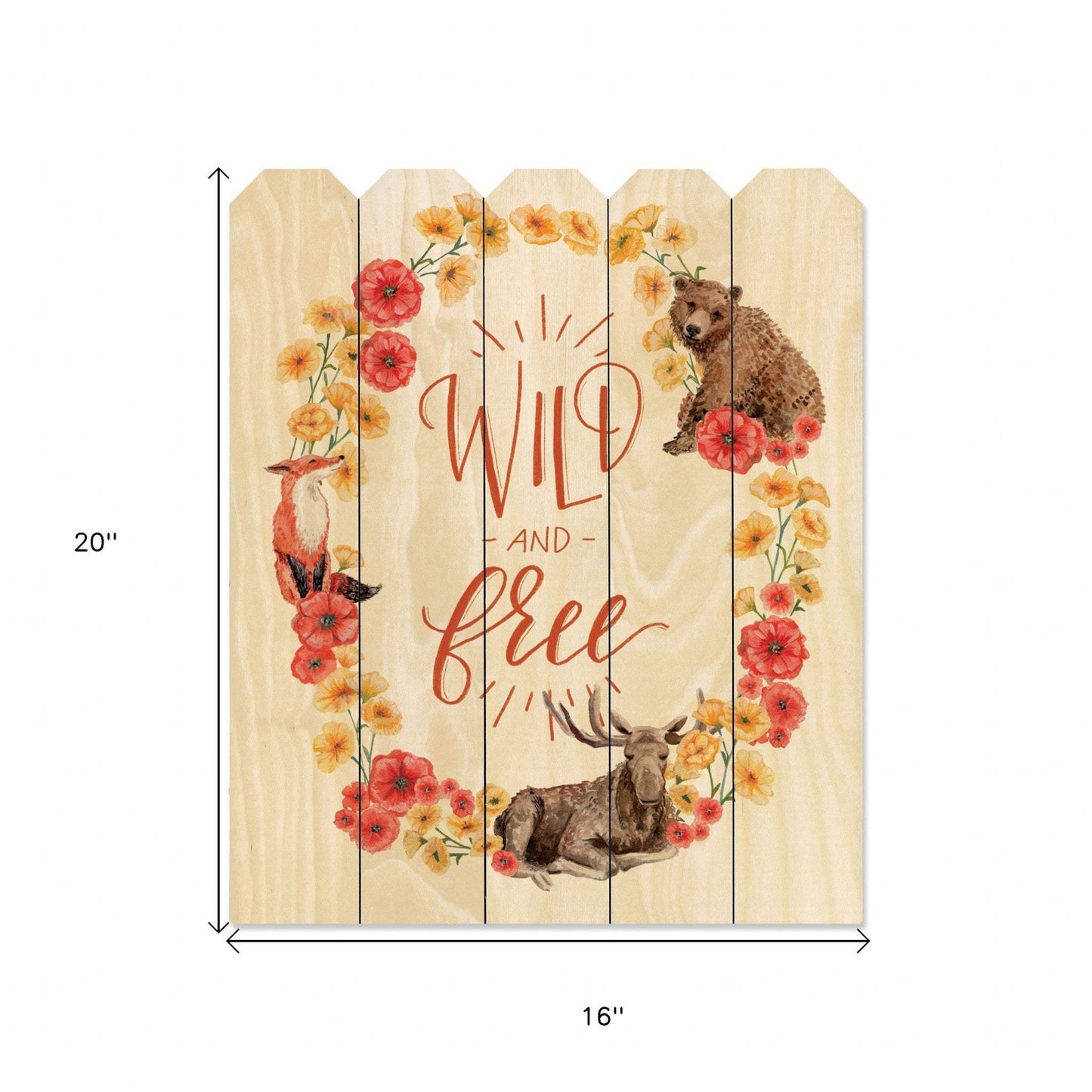 Wild and Free Wreath Unframed Print Wall Art - Homeroots - Flyclothing LLC