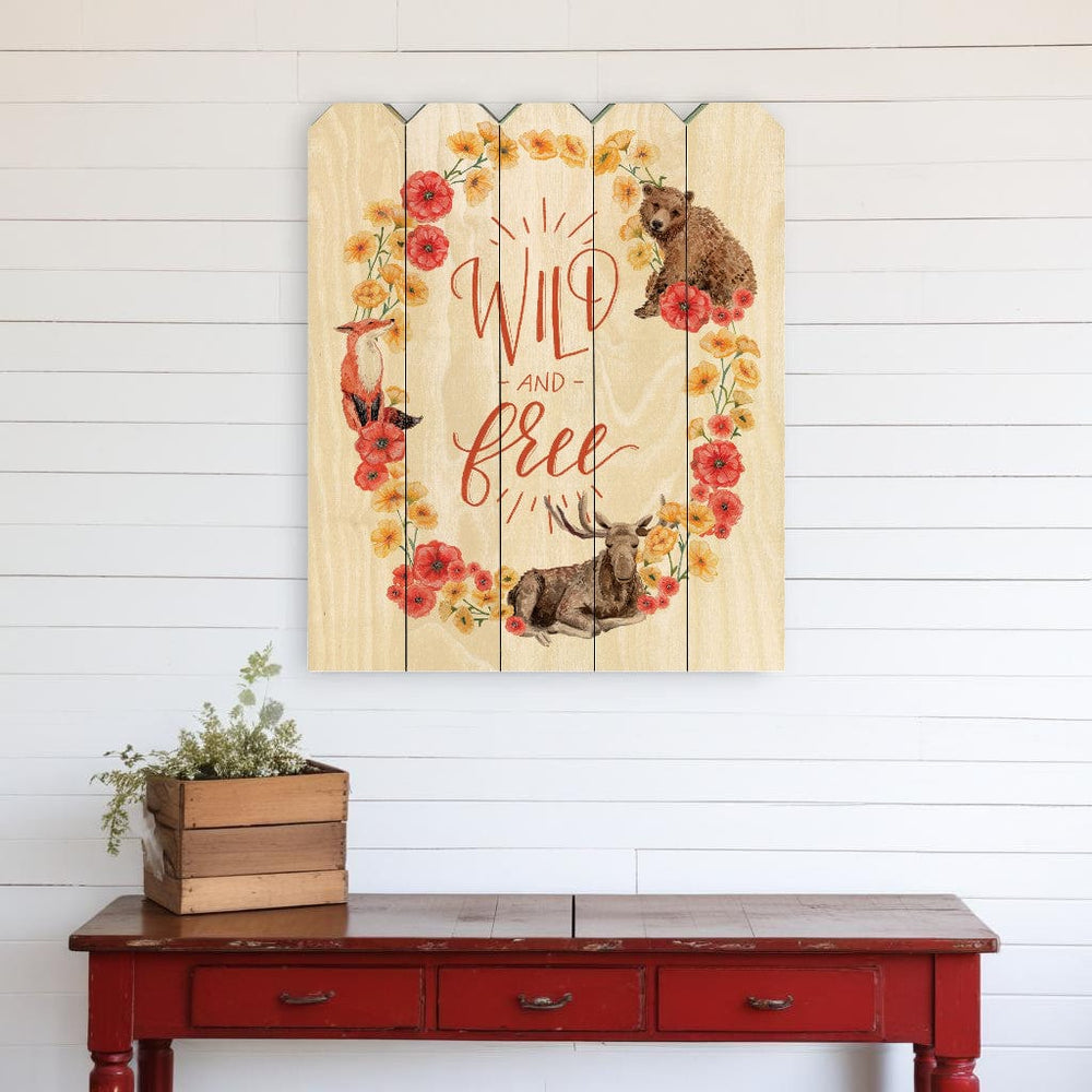 Wild and Free Wreath Unframed Print Wall Art - Homeroots