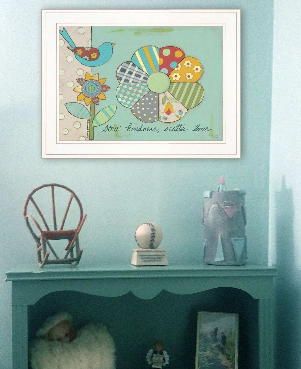 Sow Kindness Scatter Love 1 White Framed Print Wall Art - Homeroots - Flyclothing LLC