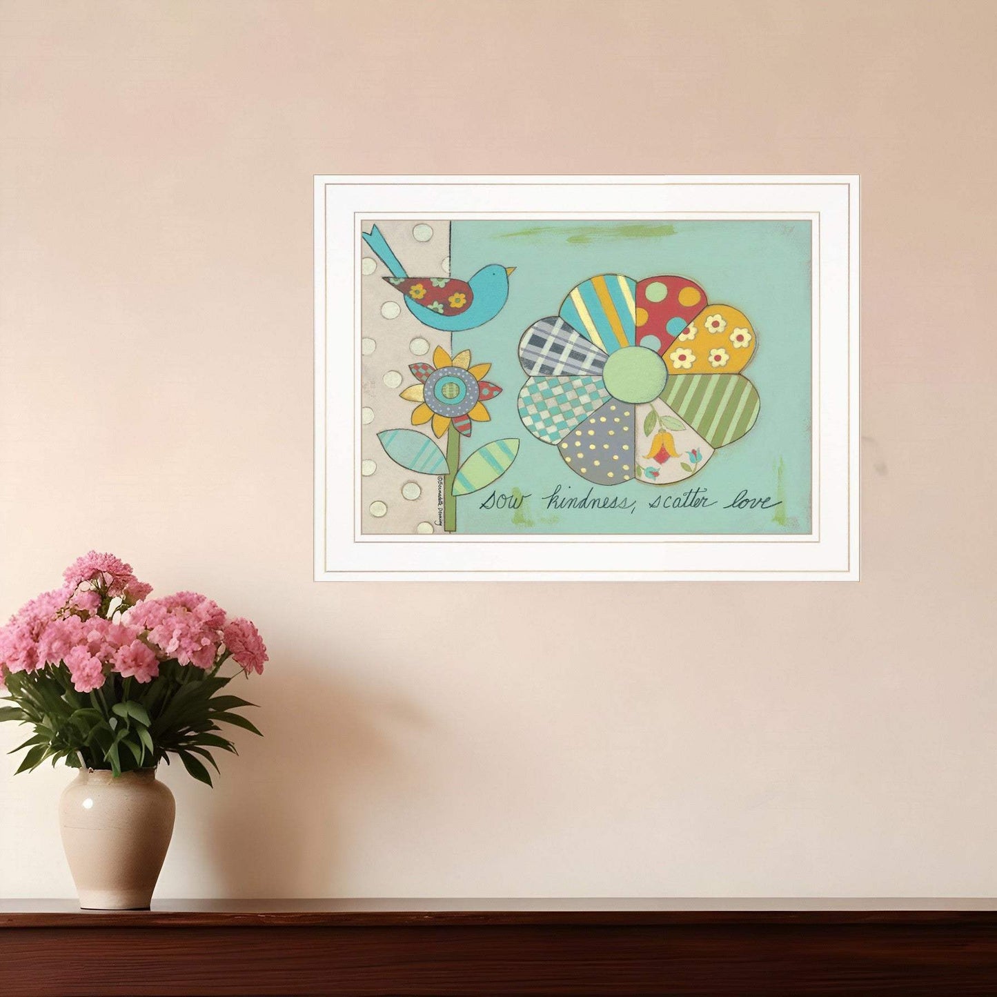 Sow Kindness Scatter Love 1 White Framed Print Wall Art - Homeroots - Flyclothing LLC