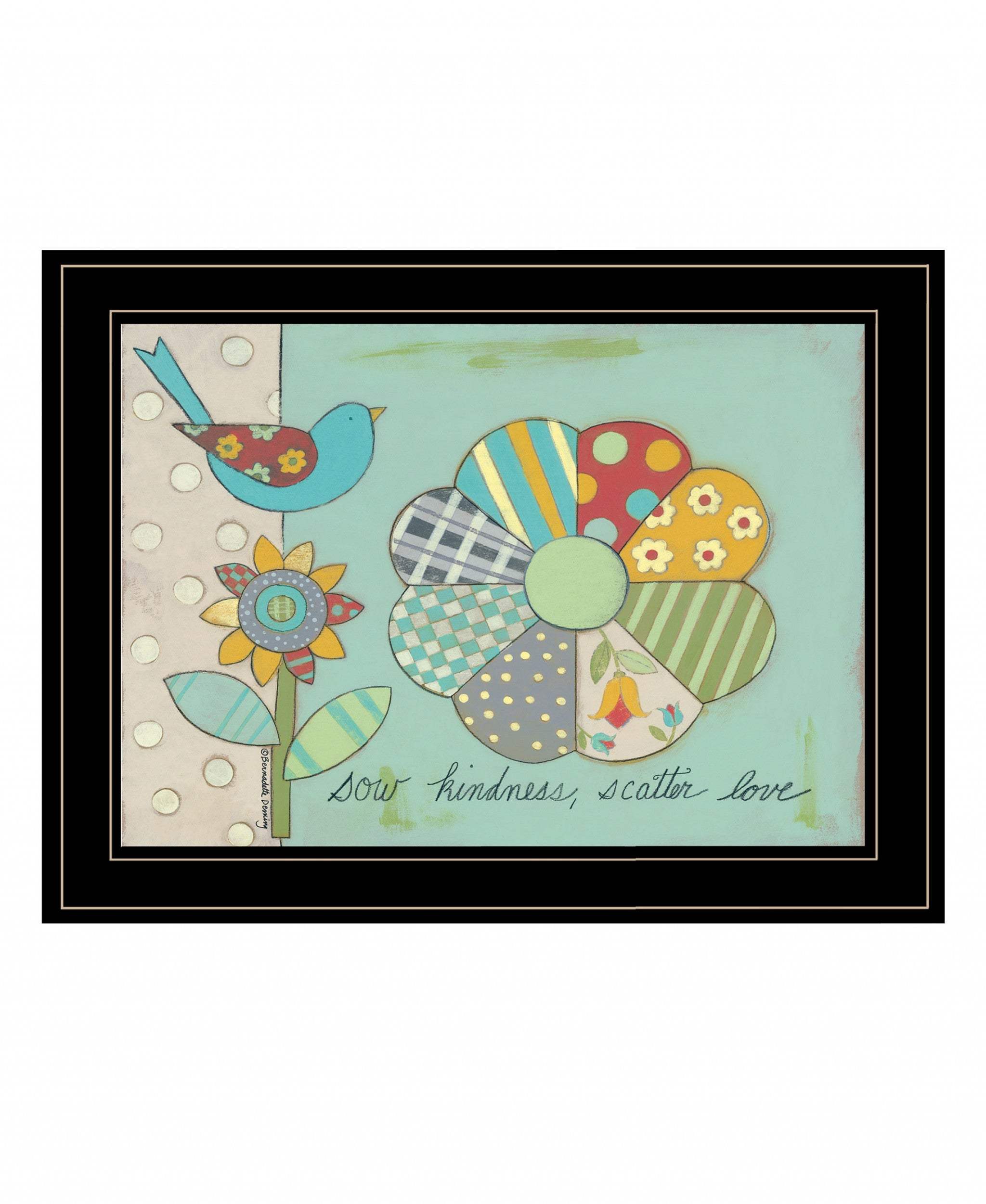 Sow Kindness Scatter Love 2 Black Framed Print Wall Art - Homeroots - Flyclothing LLC