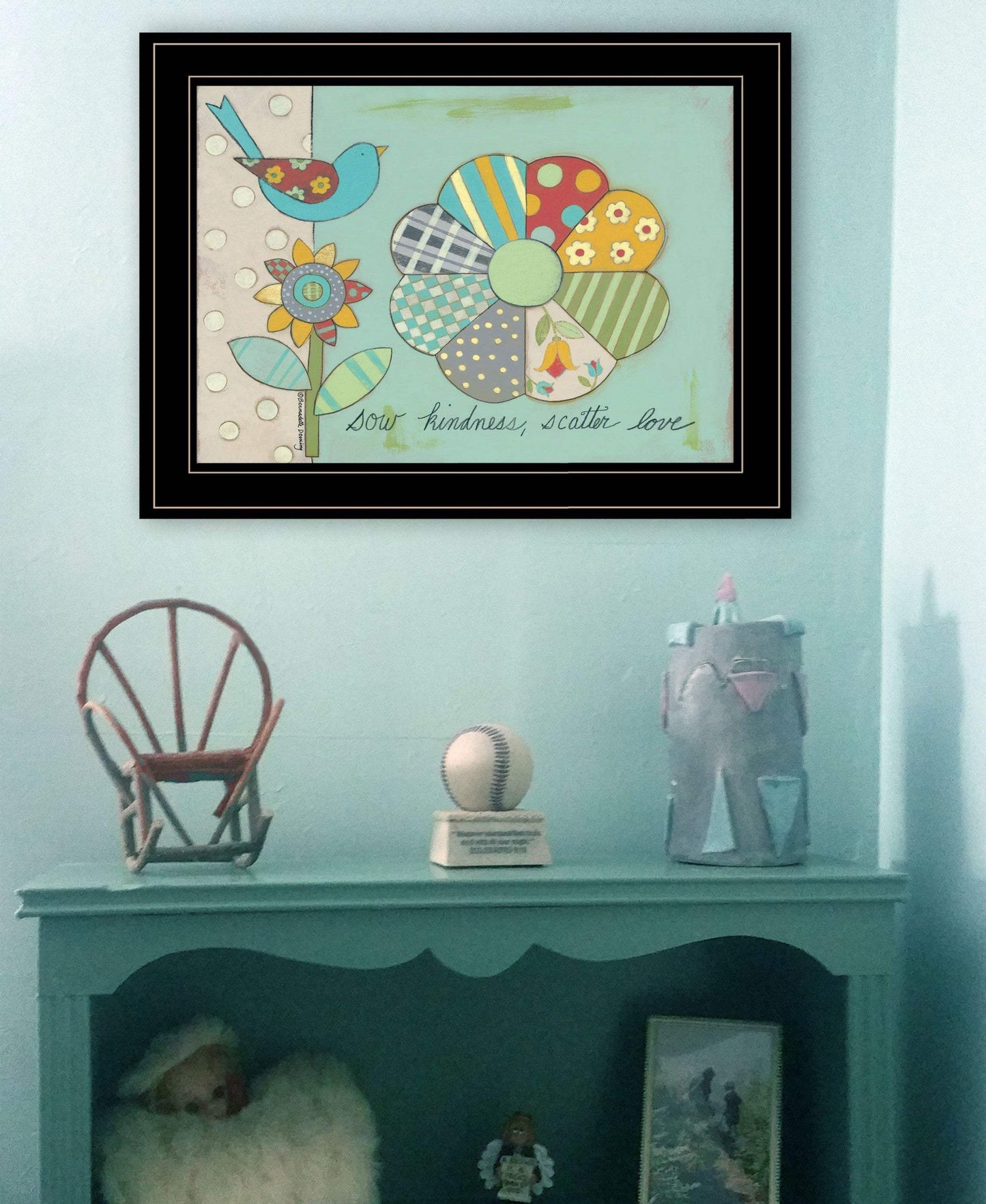 Sow Kindness Scatter Love 2 Black Framed Print Wall Art - Homeroots - Flyclothing LLC