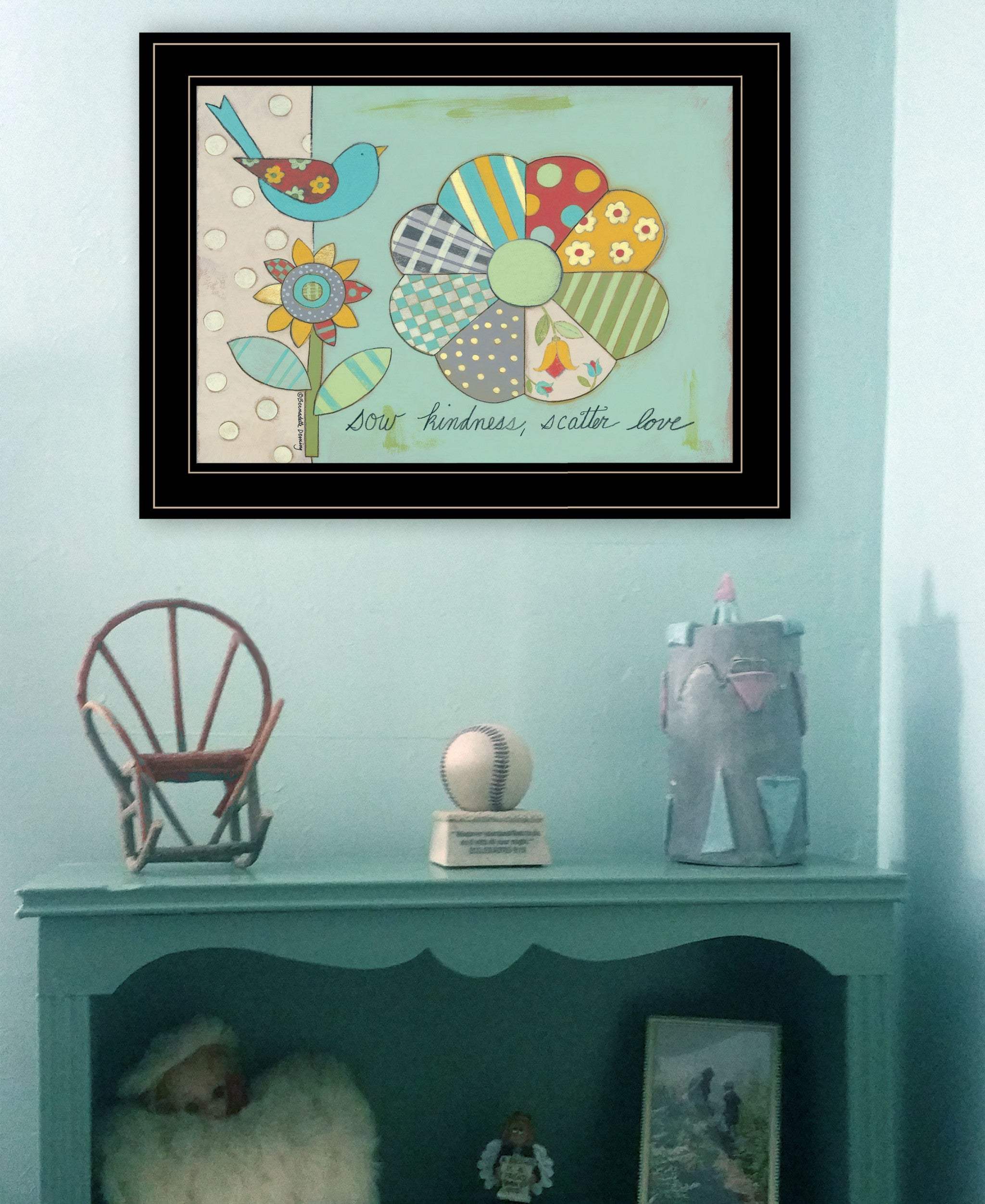 Sow Kindness Scatter Love 2 Black Framed Print Wall Art - Homeroots - Flyclothing LLC