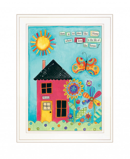 No Place Like Home 1 White Framed Print Wall Art - Homeroots