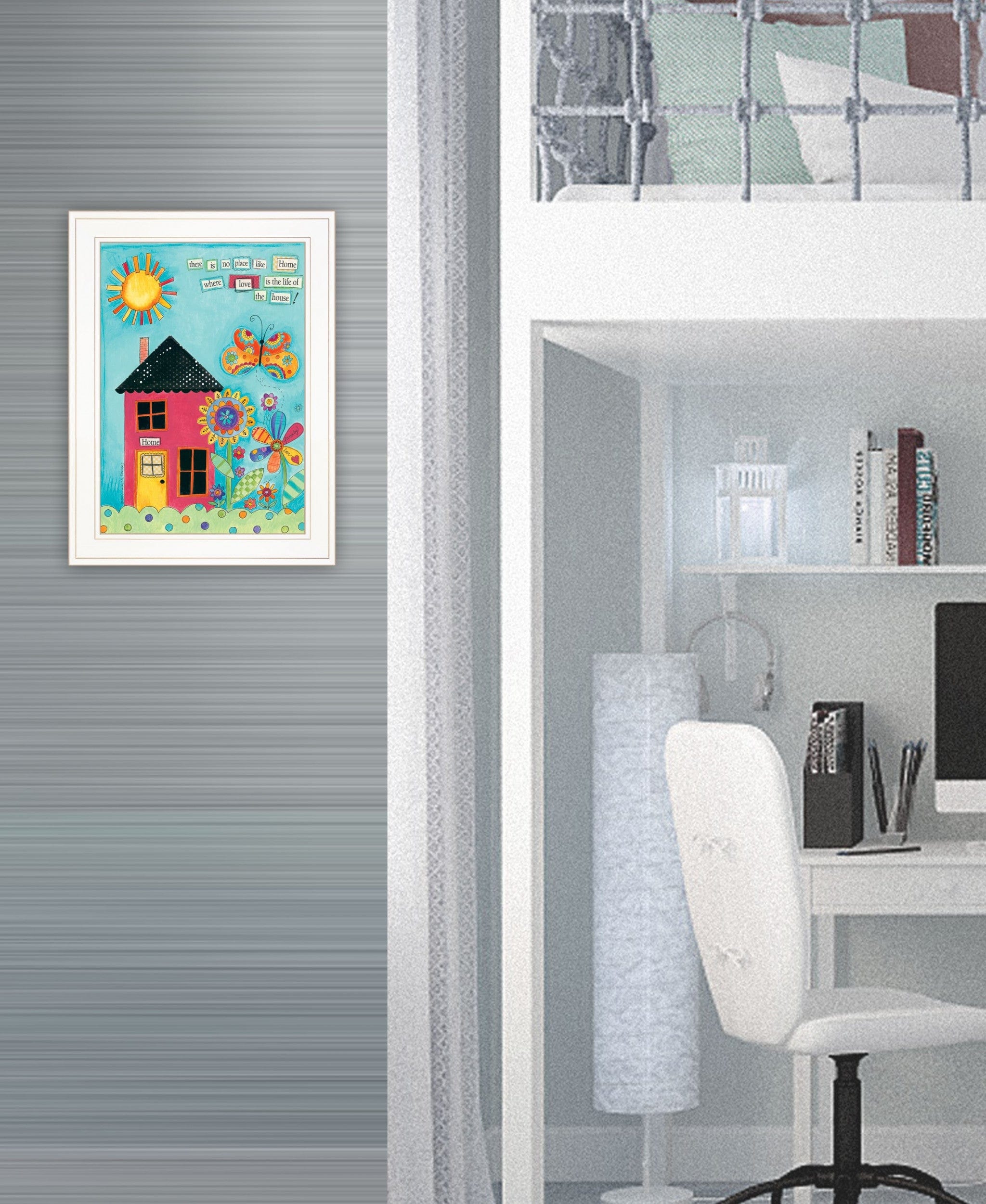 No Place Like Home 1 White Framed Print Wall Art - Homeroots