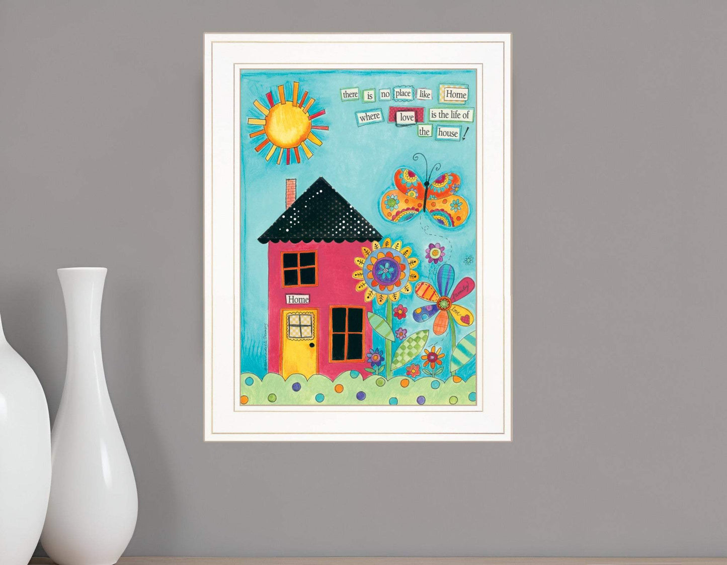No Place Like Home 1 White Framed Print Wall Art - Homeroots - Flyclothing LLC