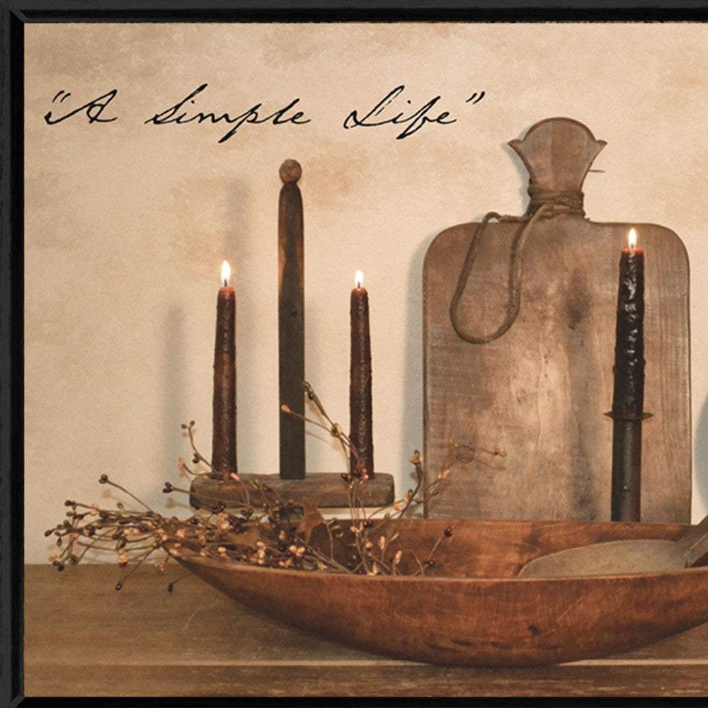 A Simple Life 1 Black Framed Print Wall Art - Homeroots - Flyclothing LLC